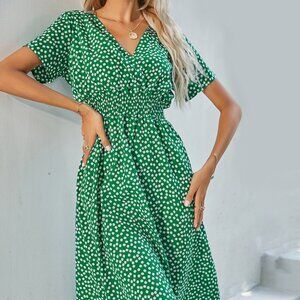 Women's floral print short-sleeved dress